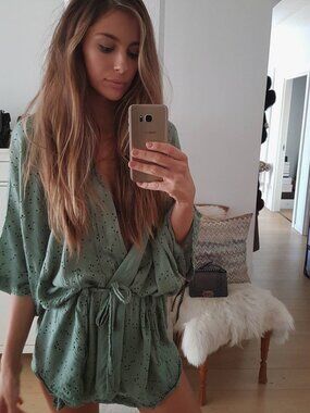 Underprotection 'Dotty' Kimono, sea green, S